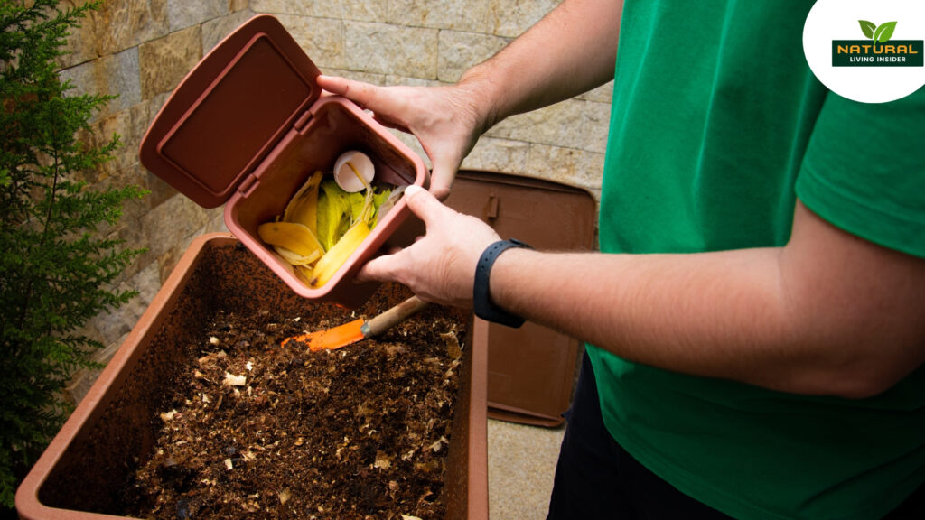 A man is turning organic waste into nutrient-rich