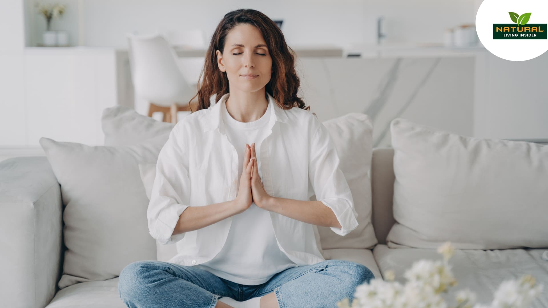 A lady doing yoga for reducing stress