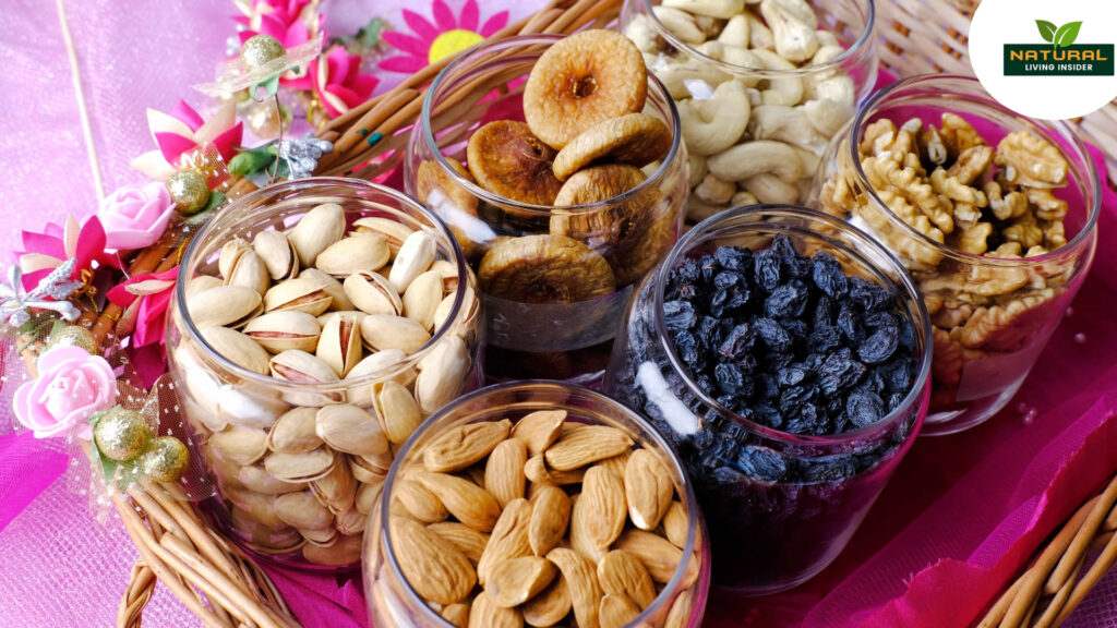 Nuts in bowls, perfect for winter enjoyment.