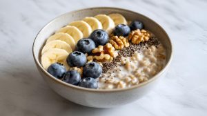 Oatmeal with Fresh Fruits and Chia Seeds